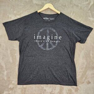 imagine there's no hunger T-Shirt John Lennon Hard Rock Short Sleeve Mens Sz XL
